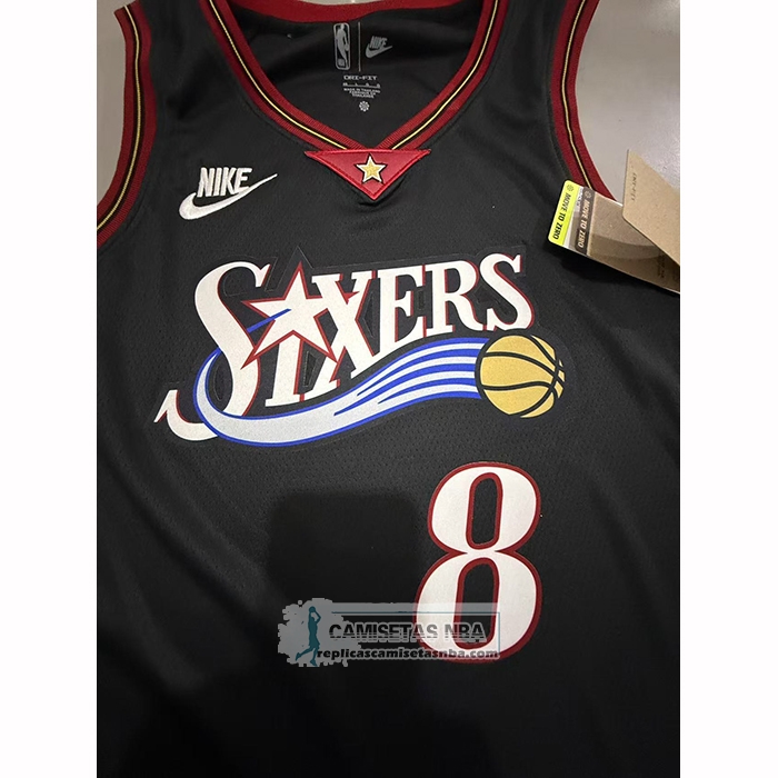 Camiseta Philadelphia 76ers Paul George NO 8 Classic 2025-26 Negro